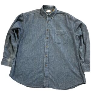 Vintage Denim Herringbone USA Made Blue Workwear‎ Size XXL Distressed Faded